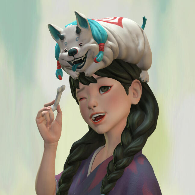 Girl and Dog